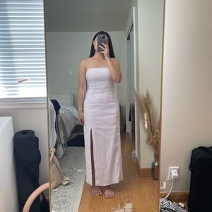 NEW ZARA linen blend midi dress lavender